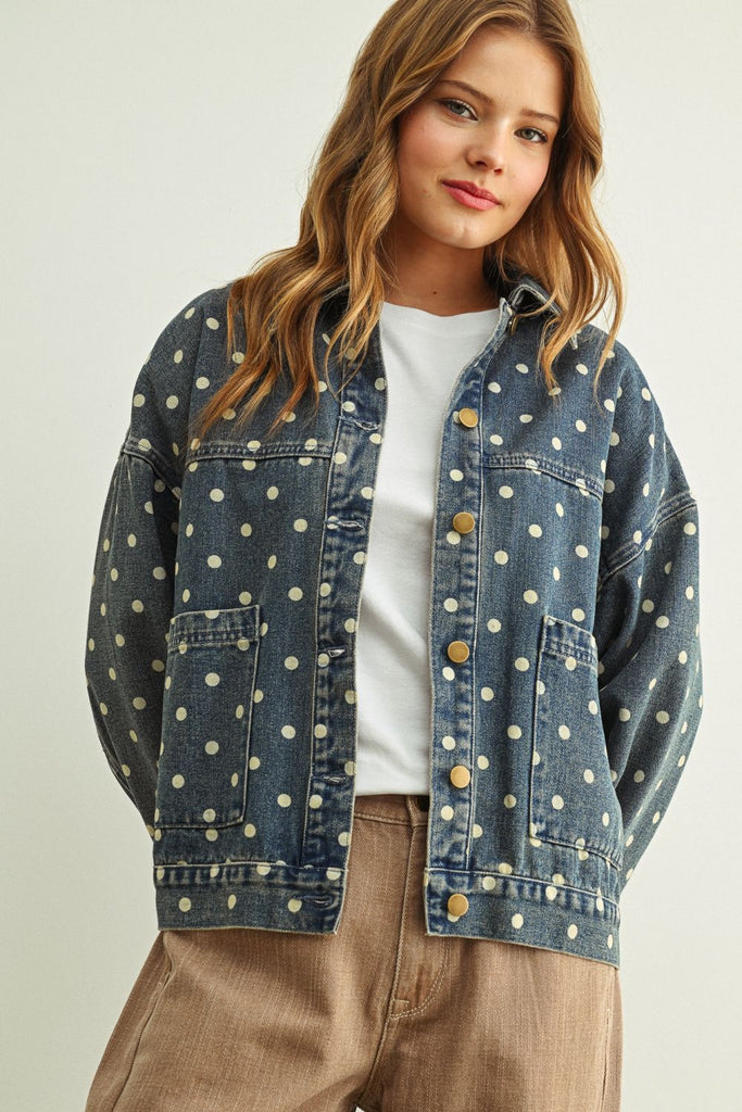 Lola Polka Dot Denim Jacket