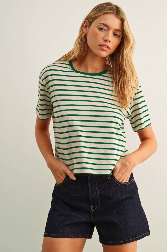 Kat Stripe Ringer Tee