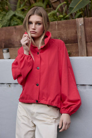 Ellie High Neck Button Jacket
