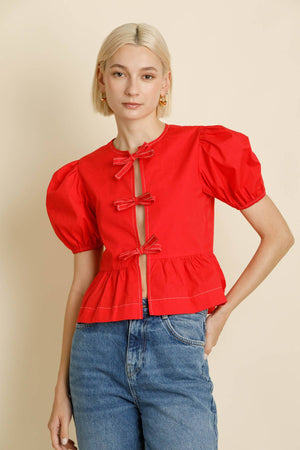 Josie Tied Peplum Top