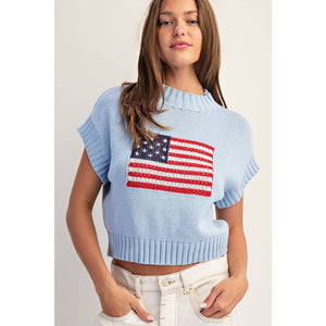 Liberty Flag Sweater Top