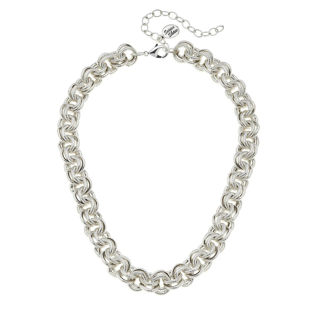 Silver Double Chain Necklace