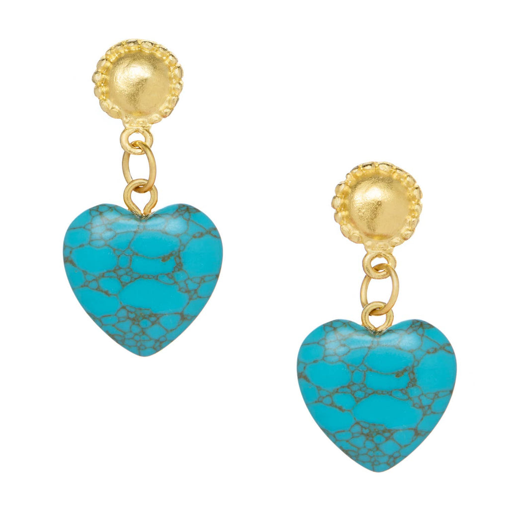 Loren Heart Earrings : Turquoise