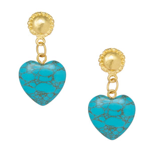 Loren Heart Earrings : Turquoise