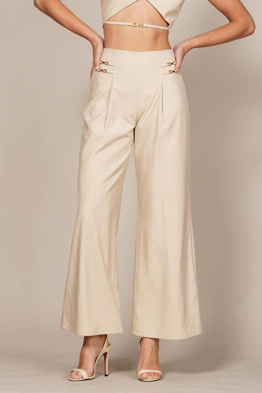 Linen Pants w/ Dainty Side Straps