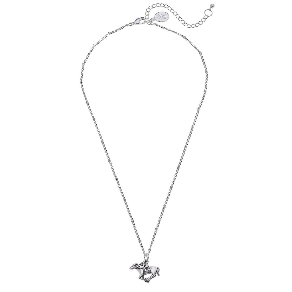 Silver Dainty Racehorse Necklace