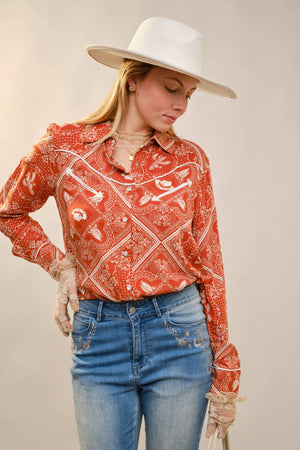 Presley Western Print Shirt