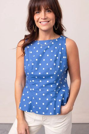 Maisey Sleeveless Polka Dot Top