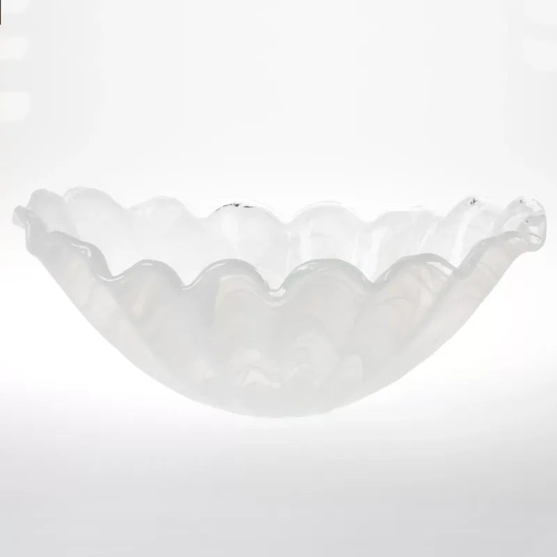 Onda Glass White Centerpiece