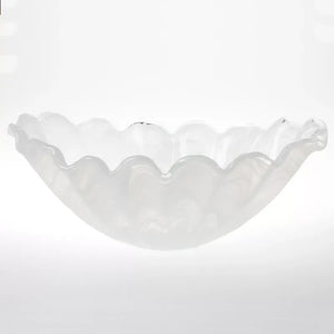 Onda Glass White Centerpiece