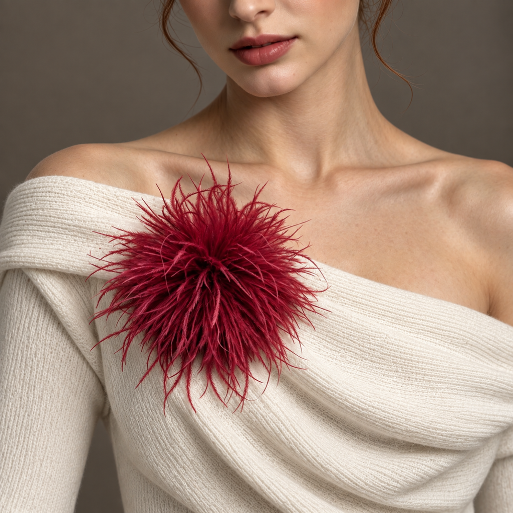 Feather Floral Brooch