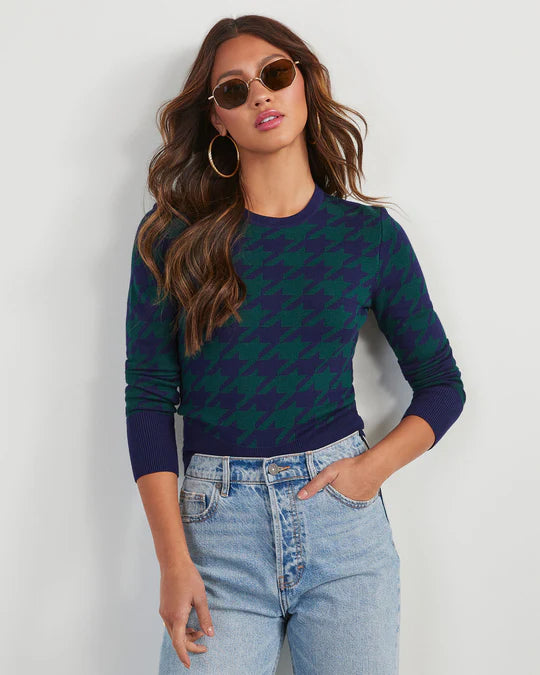 Knit Houndstooth Sweater