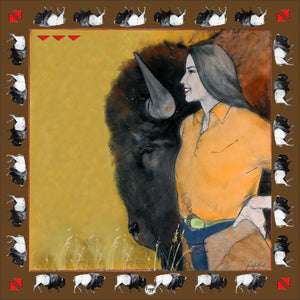 Girl & Bison - Tall