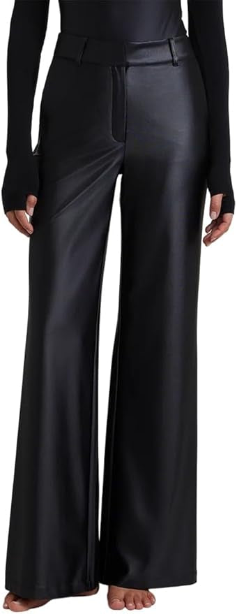 Matte Metallic Wide Leg Trouser