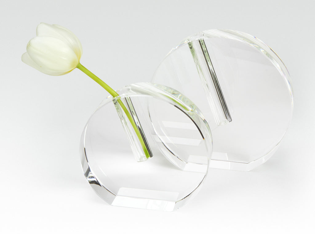 Round Flat Bud Vase Small