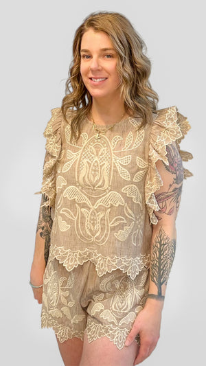 Flora Embroidery Top