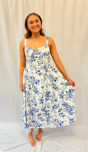 Floral Corset Midi Dress