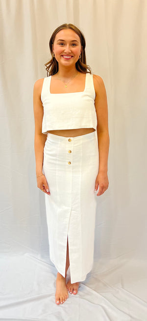 Square Neck Linen Crop