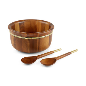 Braid Gold Round Salad Bowl