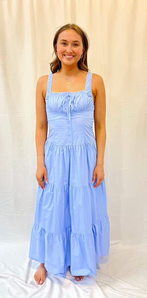 Corset Tiered Maxi Dress
