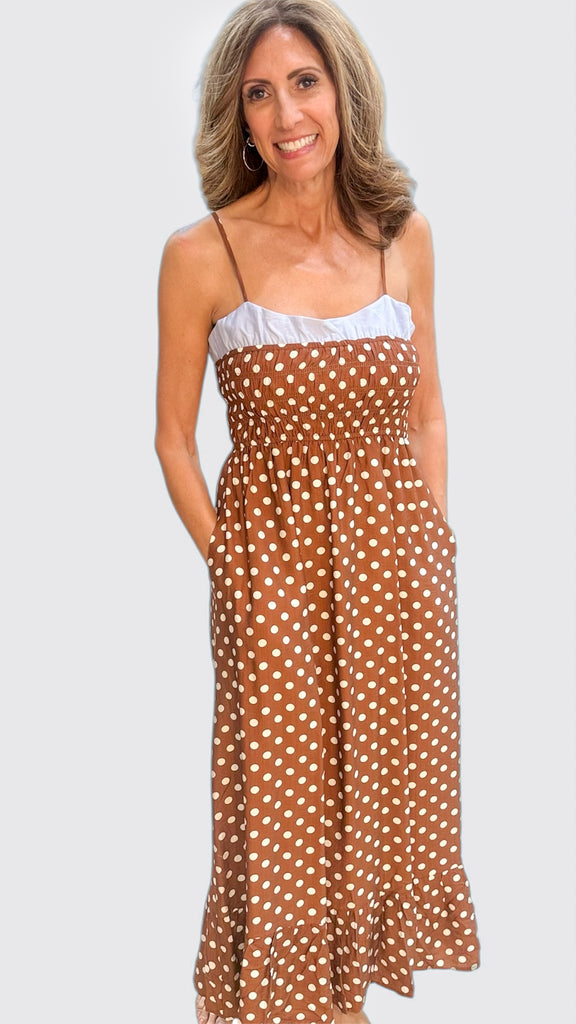 Millie Polka Dot Contrast Dress