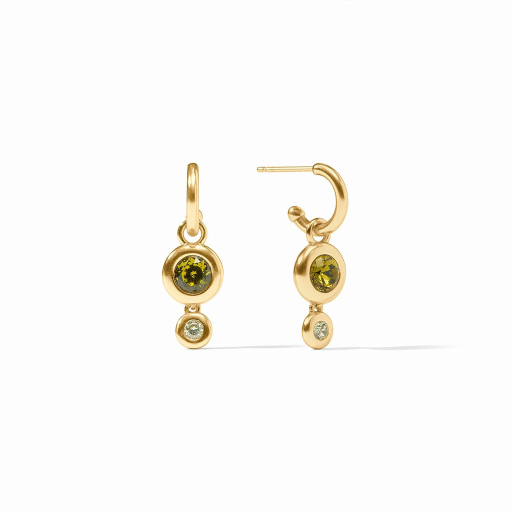 Rainbow Duo Hoop & Charm Earring - Gold