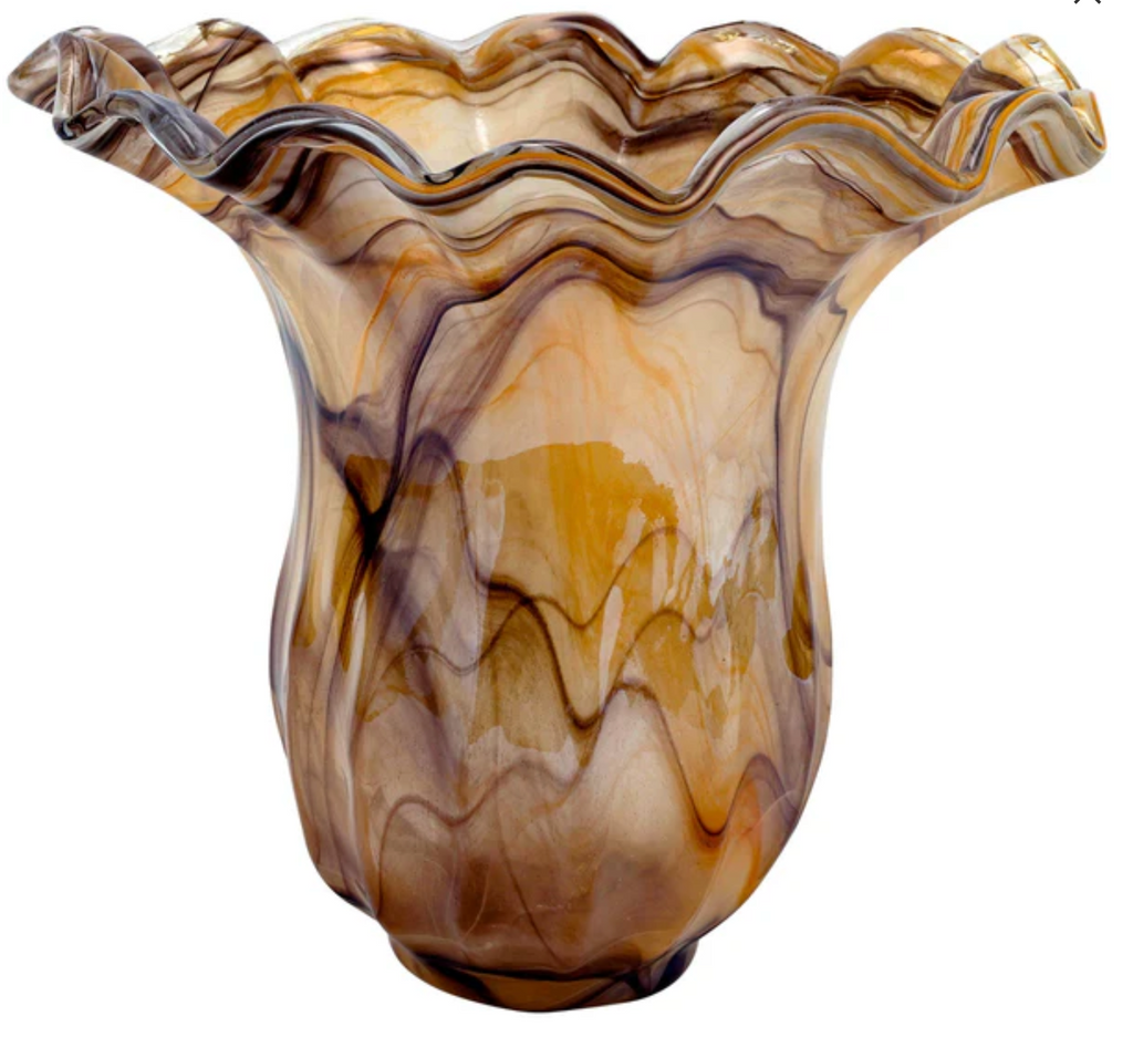 Onda Glass Tortoiseshell Large Tulip Vase