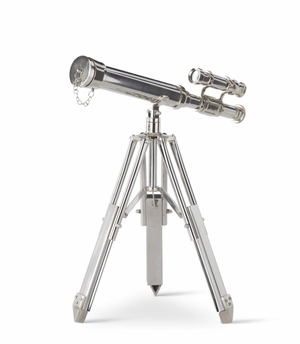 Silver Metal Nautical Binoculars on Tripod