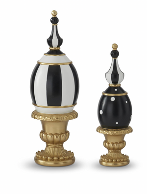 Gold, Black & White Easter Egg Finials