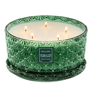 Noble Fir Garland Centerpiece Candle