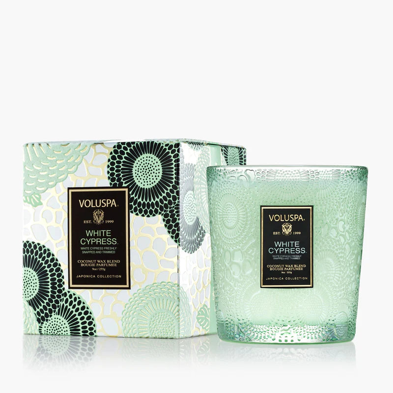 White Cypress 9oz Classic Box Candle