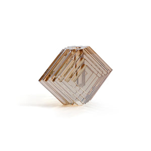 Stacked Diamond Motif Glass Vase