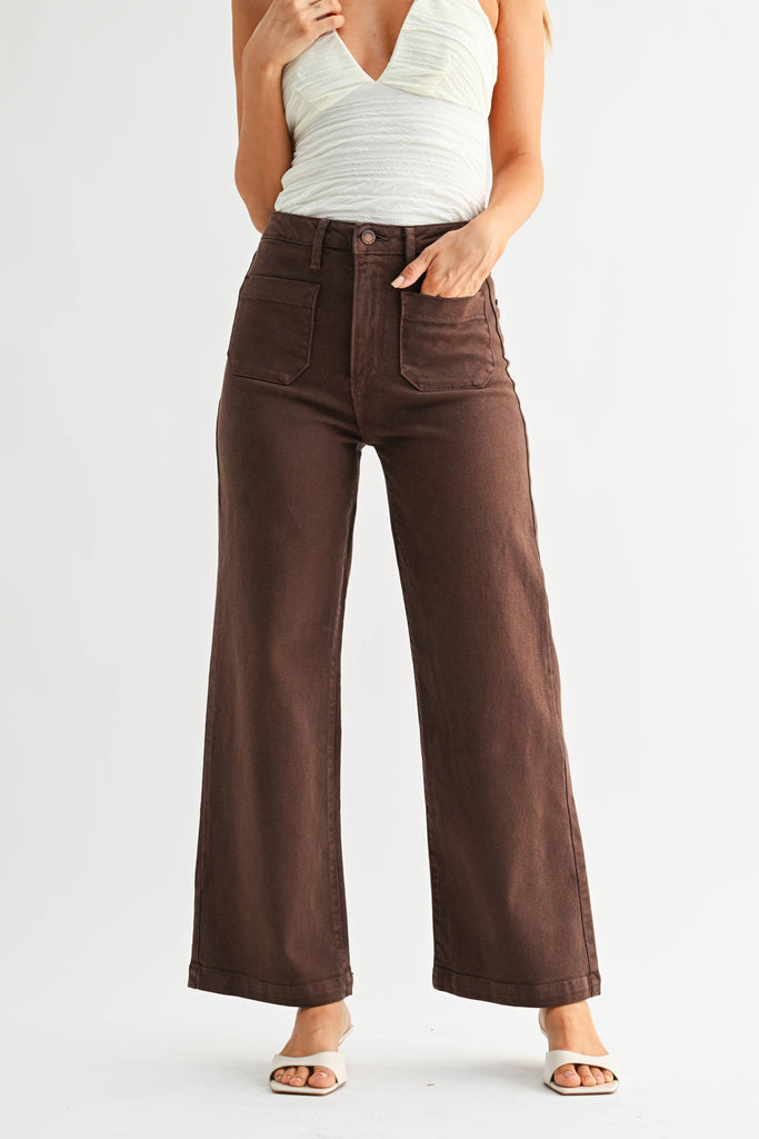 Kimber Patch Pocket Wide Leg Denim