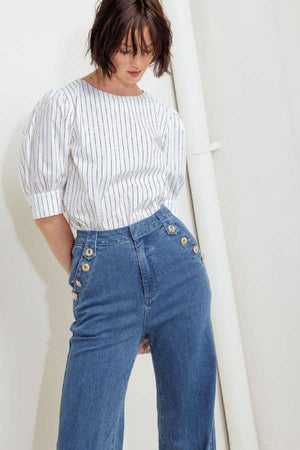 Leslie Sailor Wide Leg Jeans