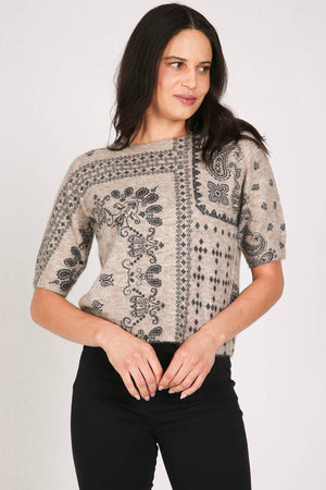 Paisley Pattern Knit Top