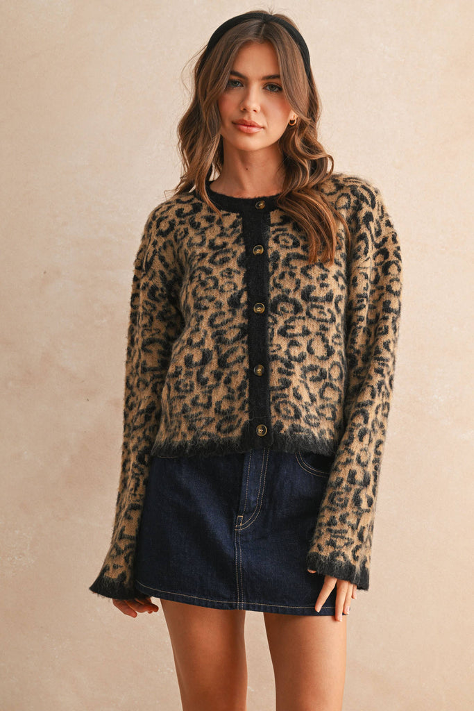 Alisa Leopard Print Cardigan