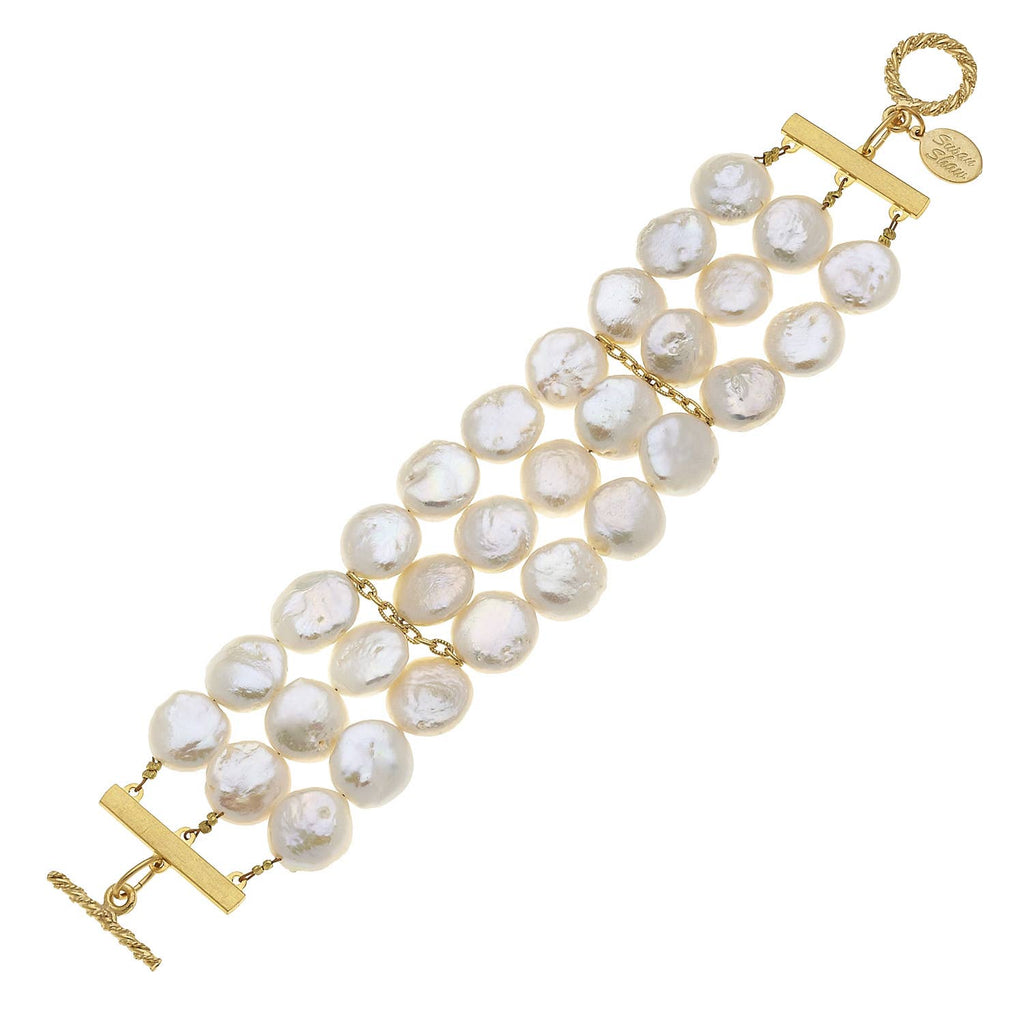 Multi-Strand Genuine Freshwater Pearl Bracelet