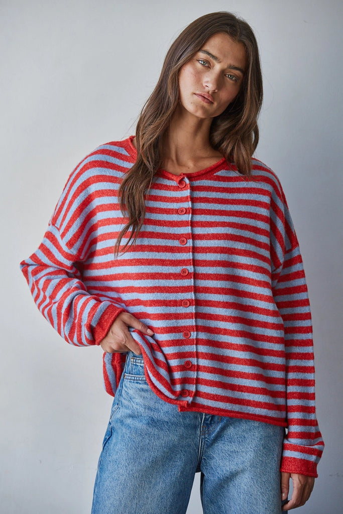 Faye Striped Cardigan