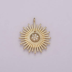 Mini Gold Sun Burst Charm