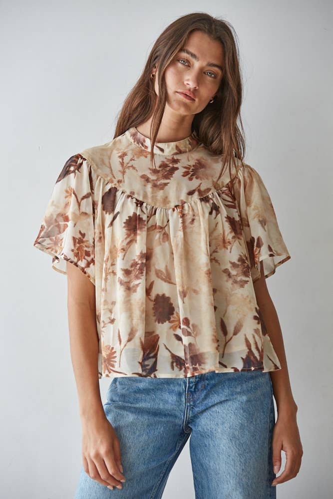 Desiree Floral Chiffon Blouse