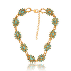 Kingman Turquoise Squash Blossom Hat Band