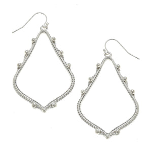 Silver Dotted Teardrop Earrings