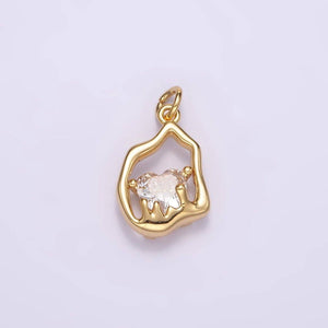 14K Gold Filled Molten Heart Charm