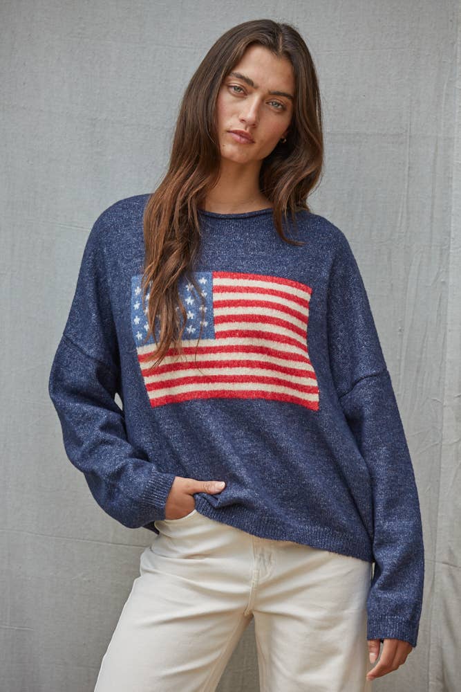 Kennedy Knit Flag Sweater