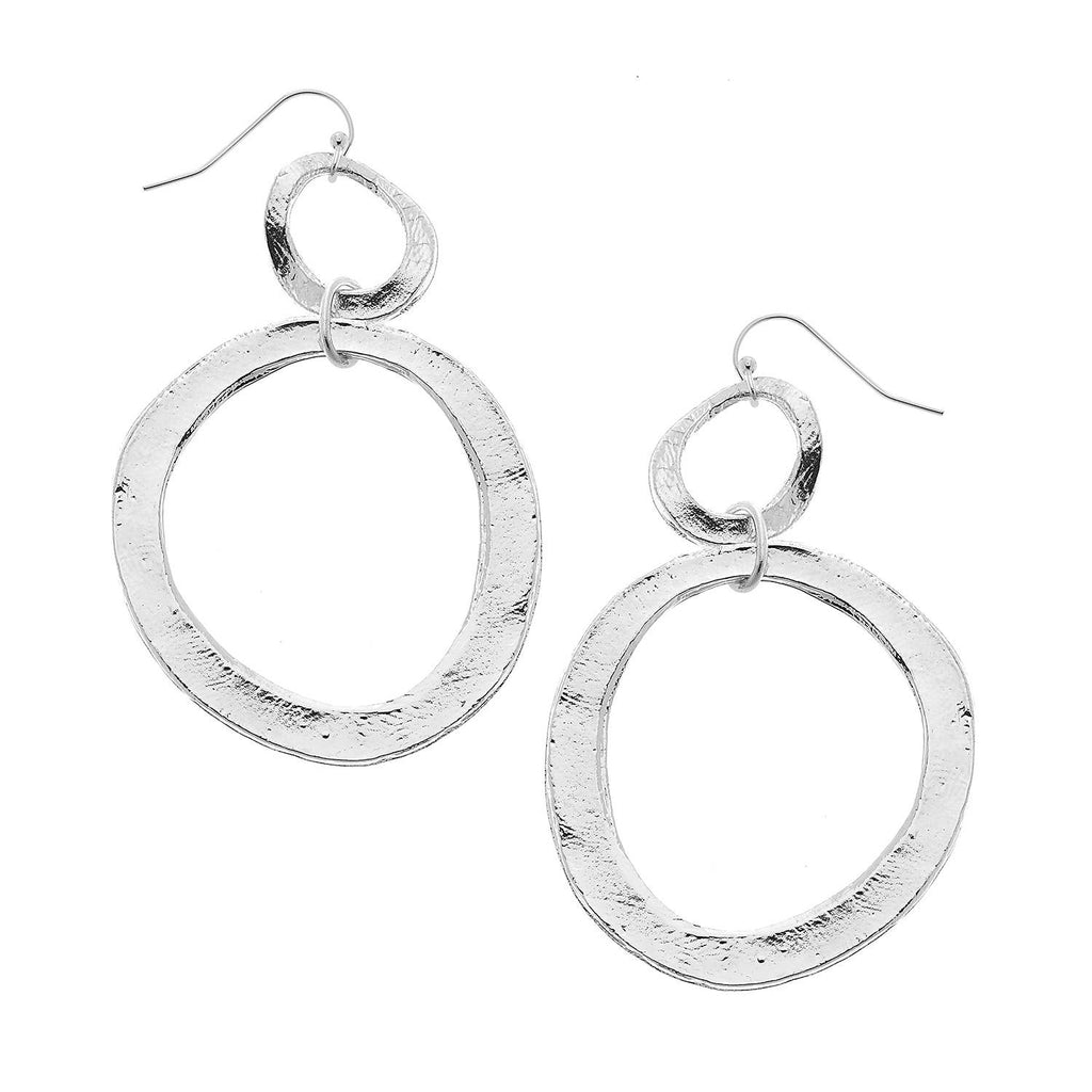 Double Silver Earrings