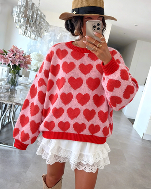 Amore Slouchy Heart Sweater