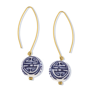 Porcelain Ball Threader Earrings