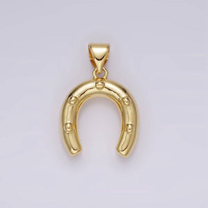 14K Gold Filled Horseshoe Dotted Charm