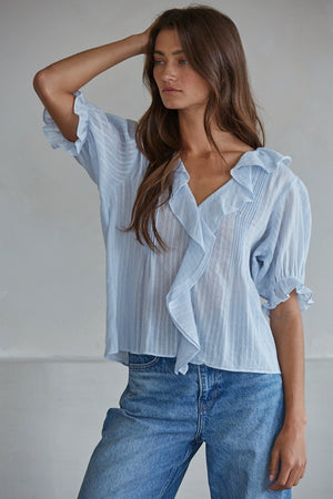 Luna Woven Ruffle Shirt