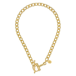 Gold Horse Bit Toggle Necklace